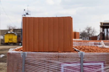 Hollow brick. Warm energy efficient and environmentally friendly natural building material....