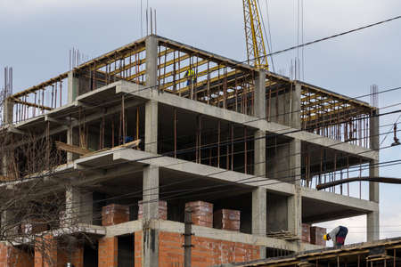 March 22, 2021 Balti, Moldova New housing construction site. Illustrative editorial. Backgroundのeditorial素材