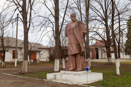 March 29, 2021 Balti, Moldova Monument to Vladimir Ilyich Lenin. Illustrative editorial. Background