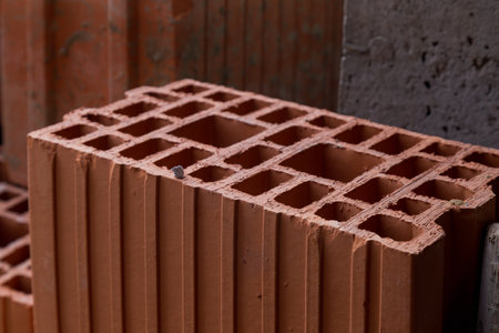 Hollow brick. Warm energy efficient and environmentally friendly natural building material....