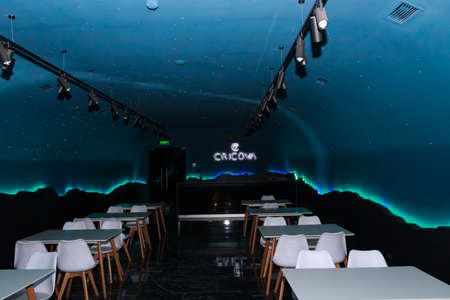 March 26, 2021, Cricova Moldova, a restaurant in one of the largest wine cellars in Europe....