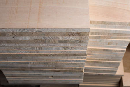 Wooden parts or panels. End view. Background or bottom layer for text