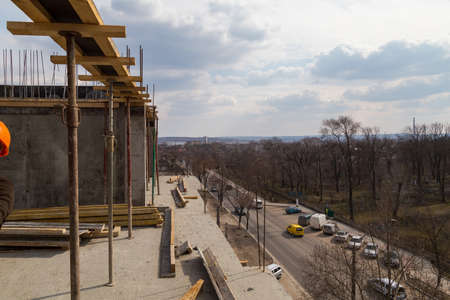 March 22, 2021 Balti, Moldova New housing construction site. Illustrative editorial. Backgroundのeditorial素材