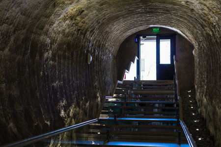 March 26, 2021, Cricova Moldova, a restaurant in one of the largest wine cellars in Europe. Background. The main attraction of the country. Illustrative editorialのeditorial素材