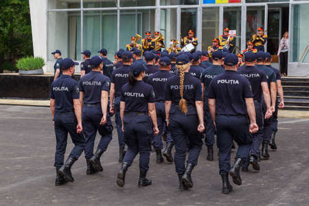 Police officers of the Republic of Moldova. June 19, 2021 Balti Moldova. Illustrative editorial