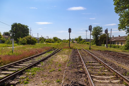 Railway. Background with copy space for text or inscriptions. Illustrative editorial. May 28, 2021...