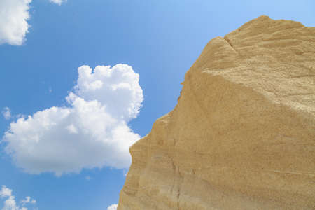 Limestone mountain in the wild. Beautiful landscape background with natural stone. The bottom of the...