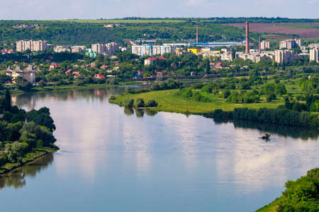 General view of the city. Illustrative editorial. June 12, 2021 Soroca Moldova. Background with copy spaceの写真素材