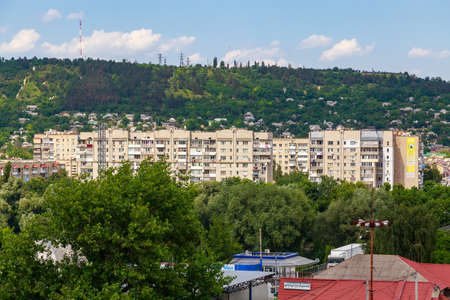 General view of the city. Illustrative editorial. June 28, 2021 Otaci Moldova. Background with copy...