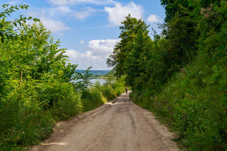 Country road. Background with copy space for text or inscriptions.の写真素材