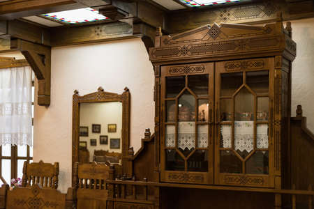 March 26, 2021, Cricova Moldova, tasting rooms in one of the largest wine cellars in Europe. Background. The main attraction of the country. Welcomeのeditorial素材