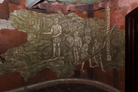 March 26, 2021, Cricova Moldova, themed interior decorations in one of the largest wine cellars in Europe. Background. The main attraction of the country.のeditorial素材