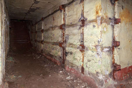 The interior of an underground anti nuclear abandoned secret military bunker. Creepy place, post...