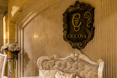 March 26, 2021, Cricova Moldova, themed interior decorations in one of the largest wine cellars in Europe. Background. The main attraction of the country.のeditorial素材