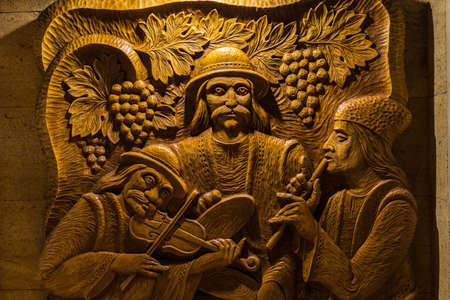 March 26, 2021, Cricova Moldova, themed interior decorations in one of the largest wine cellars in Europe. Background. The main attraction of the country.のeditorial素材