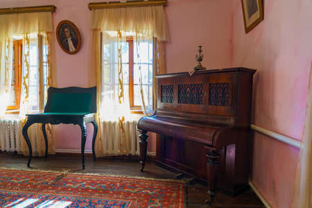 Authentic Moldovan interior of the 19th century in the house of the Alexandru Donici Museum. Illustrative editorial. October 20, 2021 Donici village, Moldova.のeditorial素材