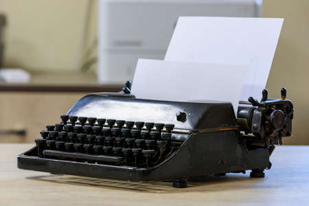 Classic vintage typewriter. Background with copy space for text or lettering
