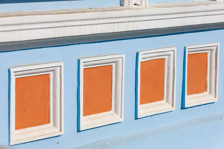 An element of classic typical Russian architecture of the 19th century. Welcome to Moldova. Historical and cultural heritage. Background with copy space for text or letteringの写真素材