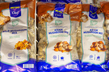 Asian mushroom mix. Background with copy space for text. Illustrative editorial. December 18, 2021...