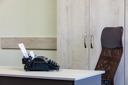 Classic vintage typewriter. Background with copy space for text or lettering