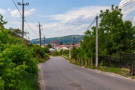 General view of the city. Illustrative editorial. June 28, 2021 Otaci Moldova. Background with copy spaceのeditorial素材