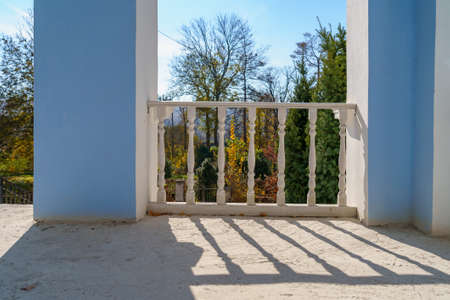 An element of classic typical Russian architecture of the 19th century. Welcome to Moldova. Historical and cultural heritage. Background with copy space for text or letteringの写真素材