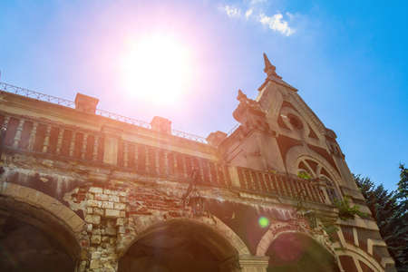Abandoned abandoned historical and cultural heritage of old architecture. Unusual details of the...