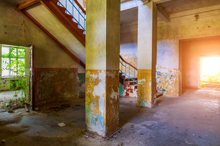 Abandoned abandoned historical and cultural heritage of old architecture. Unusual details of the apocalyptic look. Backgroundの写真素材