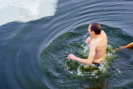 January 19, 2022 Balti Moldova traditional Epiphany bathing on a religious holiday. Editorial use only, backgroundのeditorial素材