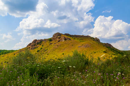 Edinet Moldovan Toltry. Mountainous limestone ridge. Eastern european background with copy space for...