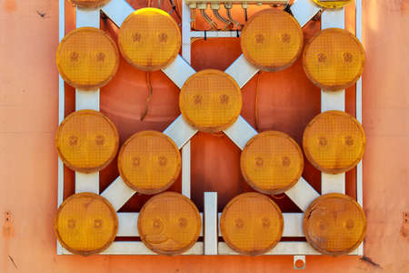 Reflectors on a road service car. Background with copy space for textの写真素材