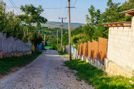 Country road. Background with copy space for text or inscriptions.の写真素材