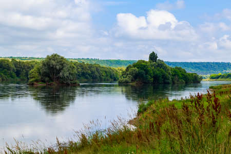 Wide river. Eastern european background with copy space for text or lettering. Ideal for fishing and...