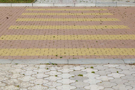 Pedestrian crossing in the city. Background with copy space for text or inscriptions.