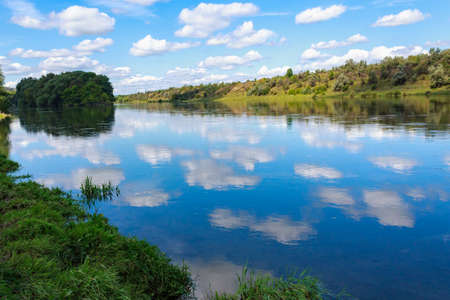 Wide river. Eastern european background with copy space for text or lettering. Ideal for fishing and...
