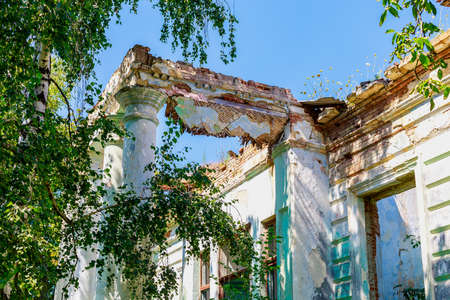Abandoned abandoned historical and cultural heritage of old architecture. Unusual details of the apocalyptic look. Backgroundの写真素材