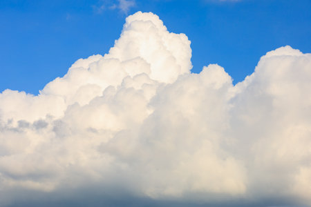 Cloudy sky. Backdrop or background with selective focus and copy space for textの写真素材