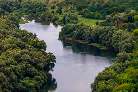 Wide river. Eastern european background with copy space for text or lettering. Ideal for fishing and...