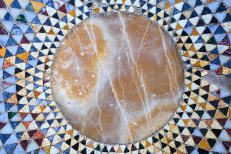 Ancient antique marble floor. Background with copy space for textの写真素材