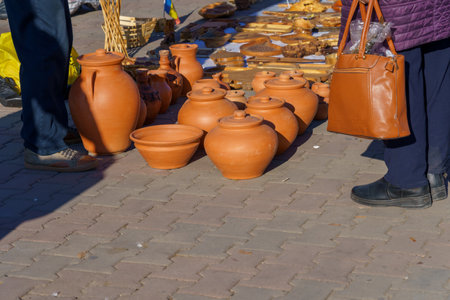 Street city fair. November 11, 2021 Balti Moldova. For editorial illustrative use. Background with copy space for textのeditorial素材