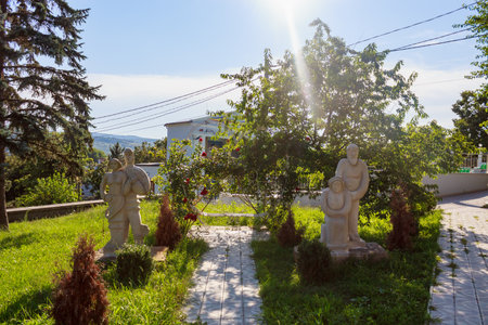 August 11, 2021 Calarasi Moldova is a monument to generations of people and love in the culture of mankind. For illustrative editorial use. Background with copy space for textのeditorial素材