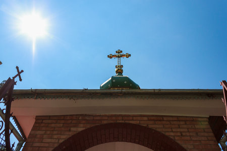 August 10, 2021, Ungheni Moldova. The monastery is a local landmark. For editorial use. Backgroundのeditorial素材