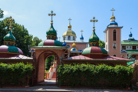 August 10, 2021, Ungheni Moldova. The monastery is a local landmark. For editorial use. Background