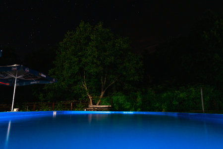 July 4, 2021 Soroca Moldova, outdoor recreation pool. For editorial use. Backgroundのeditorial素材