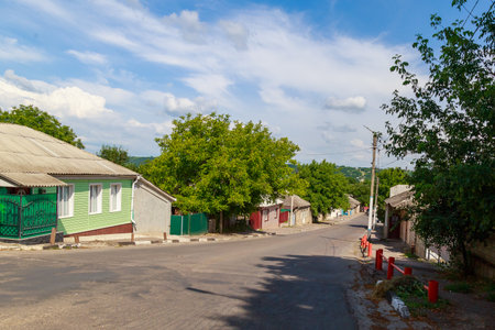 July 4, 2021 Soroca Moldova, road in the elite area of the gypsy mountain, local attraction. For editorial use. Backgroundのeditorial素材