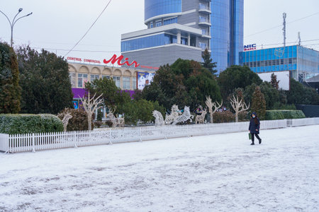 December 24, 2021 Balti Moldova City street. Illustrative editorial. Recognizable tourist view of the city. Background with copy space for textのeditorial素材