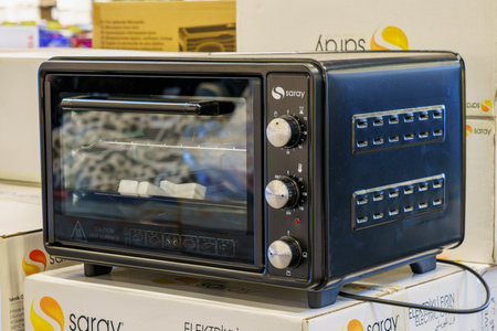 An electric oven on a store shelf. January 26, 2022 Beltsy Moldova.のeditorial素材