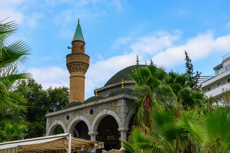 August 11, 2022 Beldibi, Kemer district, Antalya Province, Turkey. Mosque building. Background with copy space for textのeditorial素材