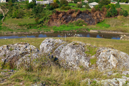 Wild rocky and mountainous nature of Eastern Europe. Landscape background with copy space for text....
