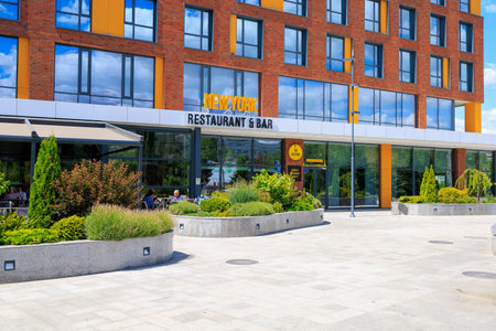 July 18, 2022 Chisinau Moldova. For illustrative editorial use. New York restaurant with barのeditorial素材